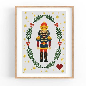 Merry Christmas Cross Stitch Pattern, Christmas Nutcracker, Modern Cross Stitch Pattern, Holidays Cross Stitch Pattern, Instant Download PDF