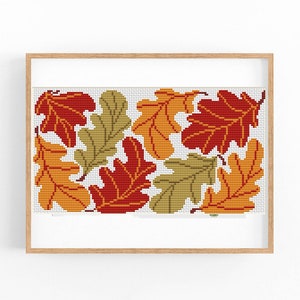 Herfst kruissteekpatroon, Halloween, herfst kruissteek pdf, Thanksgiving, herfst seizoen handborduurwerk. Moderne getelde kruissteekkaart.