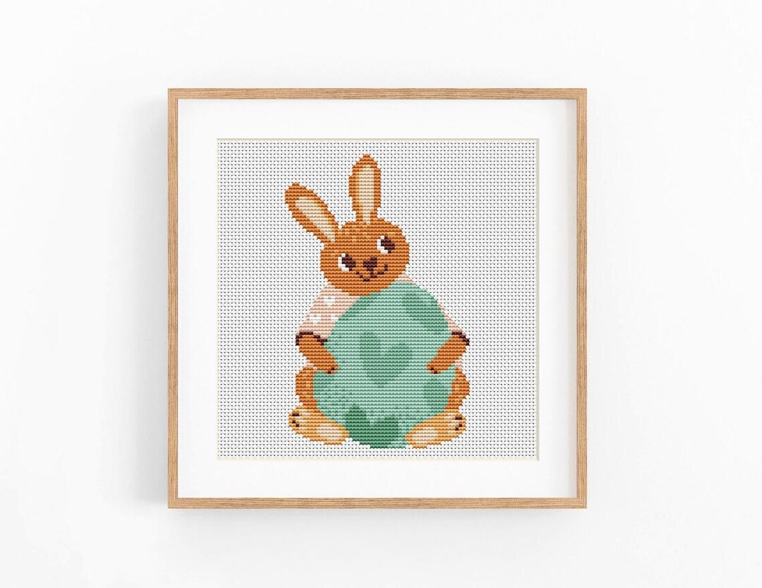 Easter Bunny Cross Stitch Pattern, Happy Easter, Counted Xstitch ...