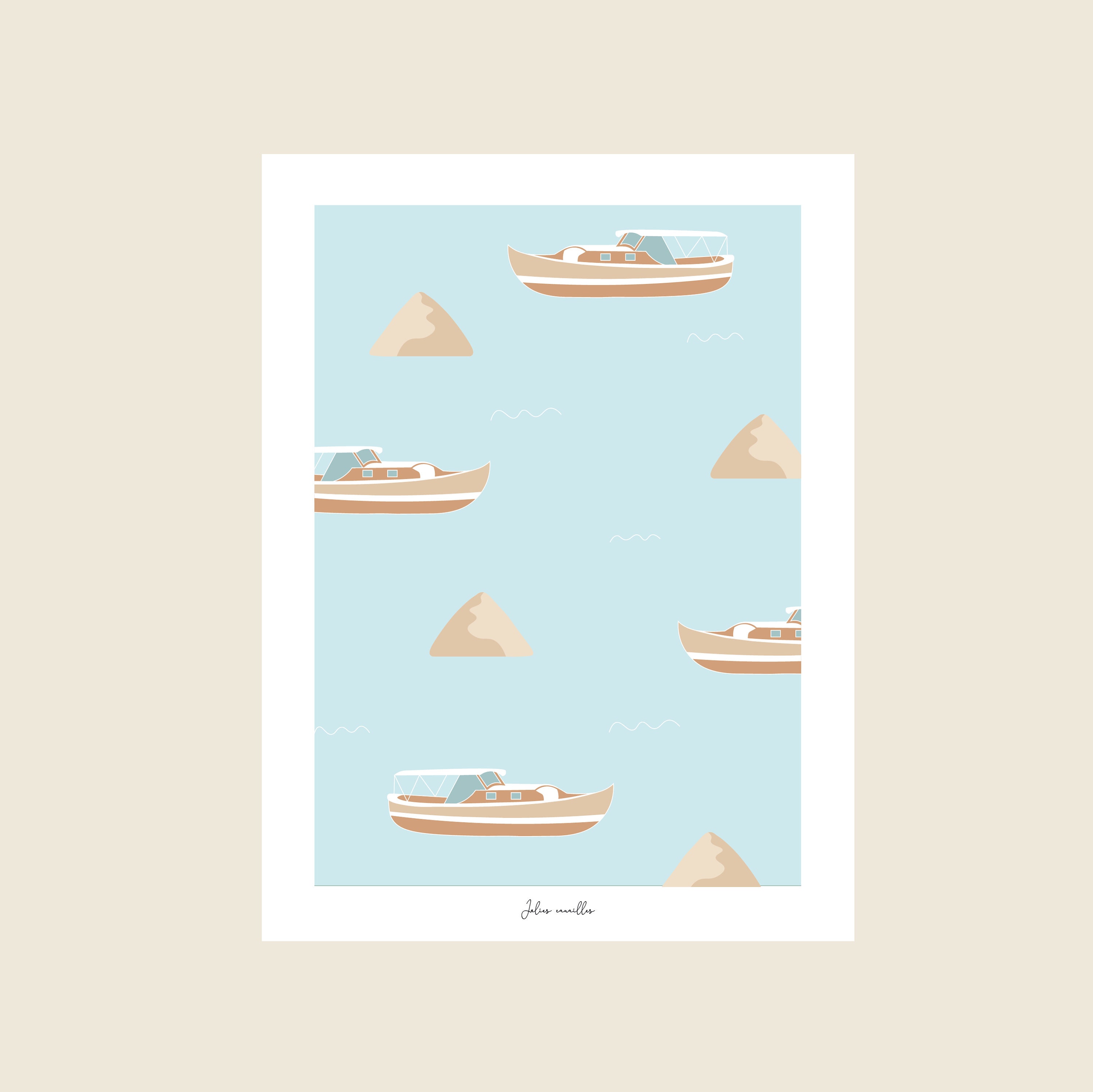 Bassin d'arcachon - Affiche Direction La Dune Format 30x40cm