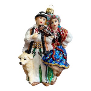 Highlander Couple Christmas Ornament, Christmas Glass Ornament, Christmas Decor, Made in Poland