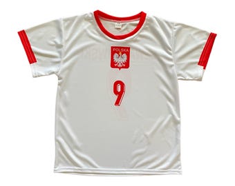 Lewandowski Soccer Kid Jersey, Robert Lewandowski #9, Made in Poland