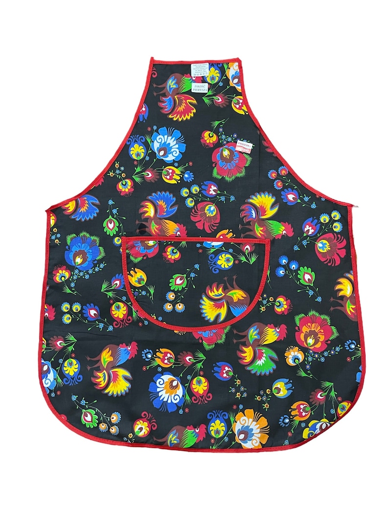Polish Folk Art Lowicz Design Apron, Kitchen Apron Etsy