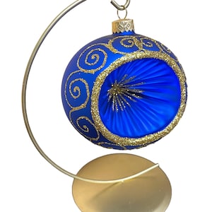 3.9 inch Reflector Glass Christmas Ornaments, Made in Poland, Handmade Glass Ornaments, Christmas Decoration