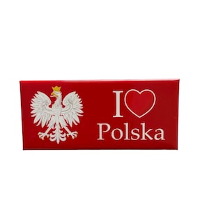 I love Polska Magnet, Refrigerator Magnet
