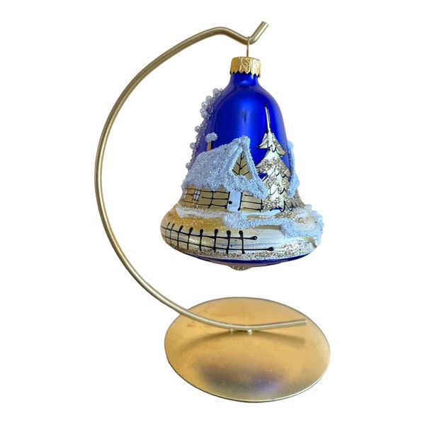 Bell Christmas Ornament, Made in Poland, Christmas Glass Ornament