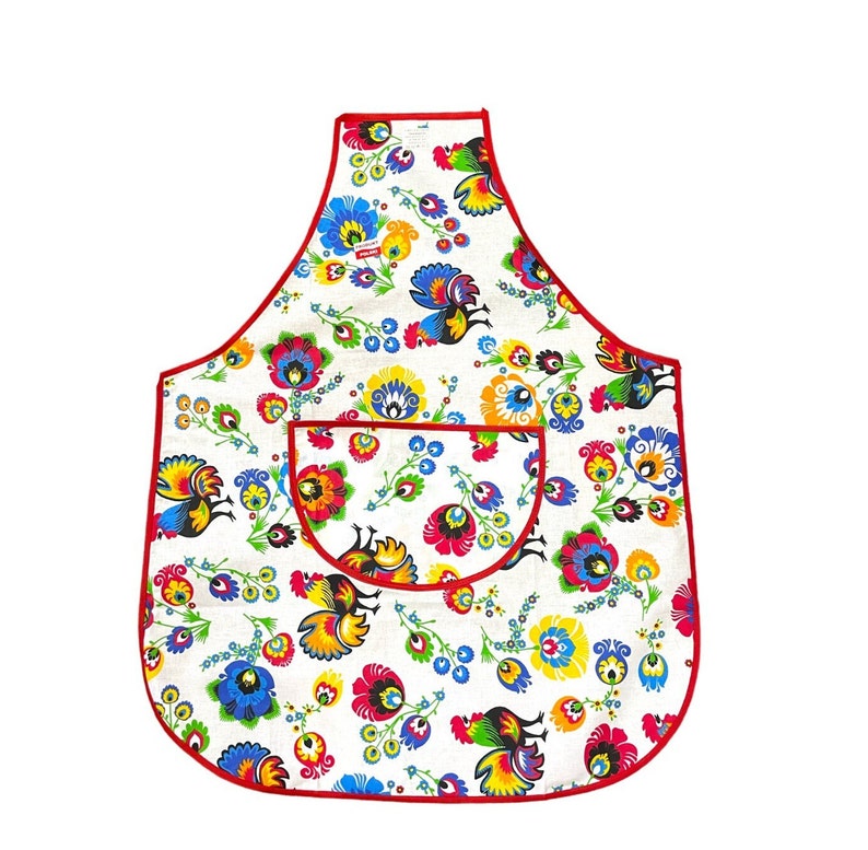 Polish Folk Art Lowicz Design Apron, Kitchen Apron Etsy