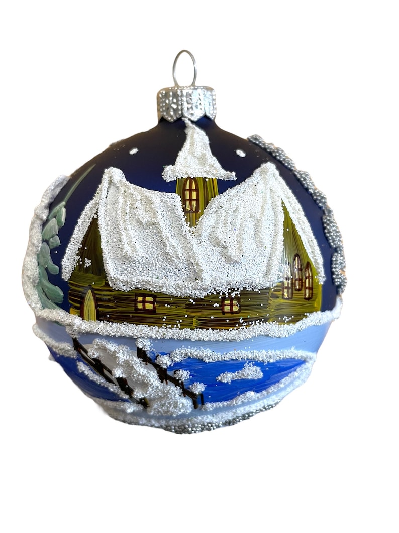 Set of 4 Handmade Christmas Ornaments, Made in Poland, Christmas Glass ...