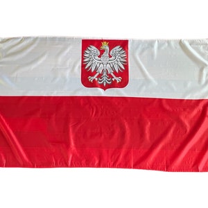 Bandeira polonesa de 3x5 pés, bandeira da águia da Polônia, Polska Flaga