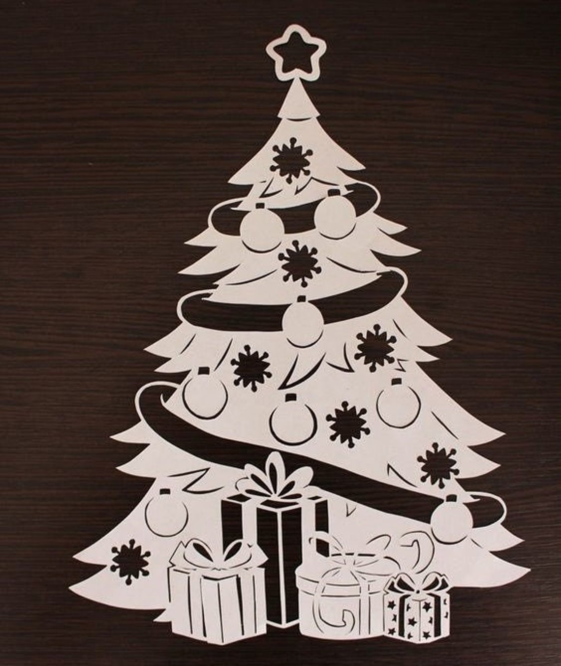Laser Cut Cute Christmas Tree Decoration Wooden Christmas Etsy