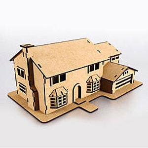 Lasercut Simpson House Model 3D Wooden Toy 1 mm SVG DXF EPS Files