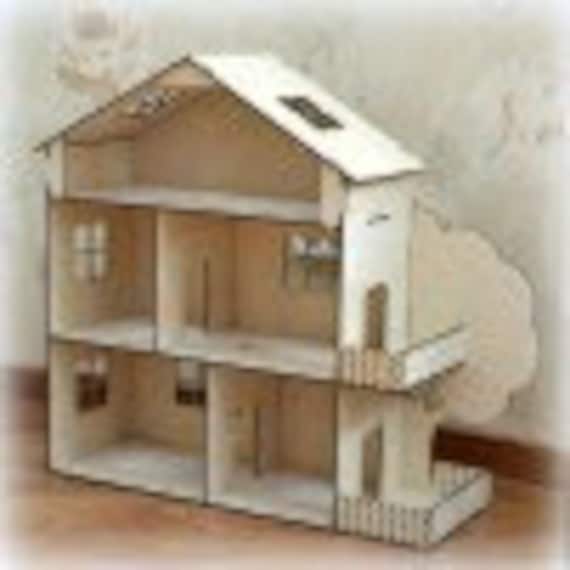 Kit Laser cut ply wood wooden Laurel Town Home Dolls House 3d puzzle 