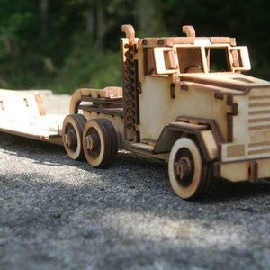 Lasercut Truck Model Wooden Plywood 1mm 3D Puzzle Plan SVG DXF Files