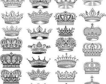 Crowns Silhouette Illustration Special Design For Wall Decor, Sticker, Stencil, Engraving, Printable Vector Art PDF SVG File