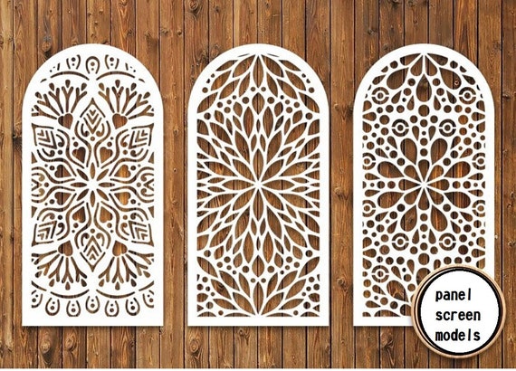 Laser Cut 3 Special Panel Screen Design Pack Vector Art Set Cnc