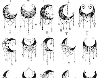 Moon Mandala Silhouette Illustration Special Design For Wall Decor, Sticker, Stencil, Engraving, Printable Vector Art CDR File