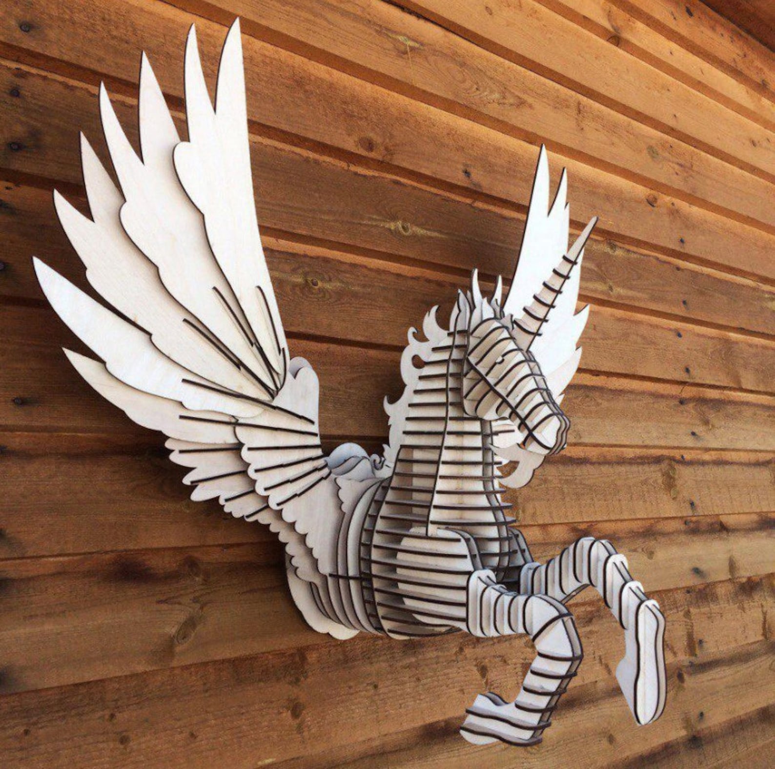 Laser Cut Pegasus Unicorn Wall Decor CDR File Etsy