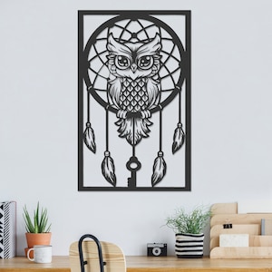 Lasercut Owl Wall Decoration Wooden Metal Vector Art Cnc Cut Ai DXF SVG CDR Files