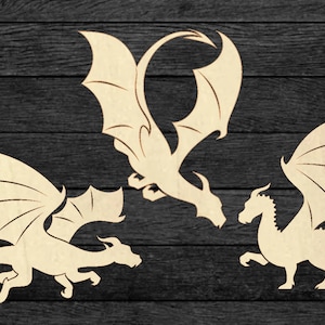 Laser Cut Dragons Wall Decoration Vector Art SVG DXF File