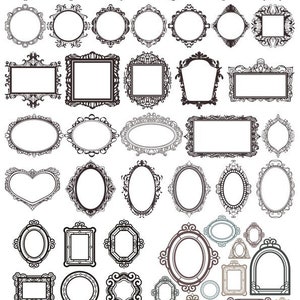 Lasercut Decor Mirror Frame Set Vector Pack SVG DXF CDR File