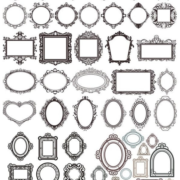 Lasercut Decor Mirror Frame Set Vector Pack SVG CDR File