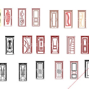 Lasercut 300+ deur silhouet illustratie speciaal ontwerp vector kunst SVG DXF-bestanden