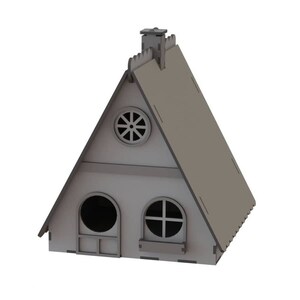 Laser Cut Triangle Bird House Wooden Pet Nest 3 mm SVG DXF File