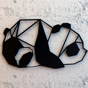 Lasercut Panda Wall Decoration Wooden Metal Vector Art Cnc Cut SVG CDR Eps DXF Ai Pdf Files