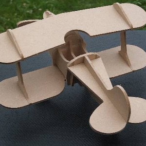 Modèle 3D d'avion découpé au laser Plan simple jouet en bois fichier DXF SVG 1/14" téléchargement immédiat