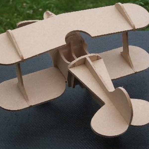 Lasercut Airplane 3D Model Simple Plan Wooden Toy 1/14" SVG DXF File Instant Download