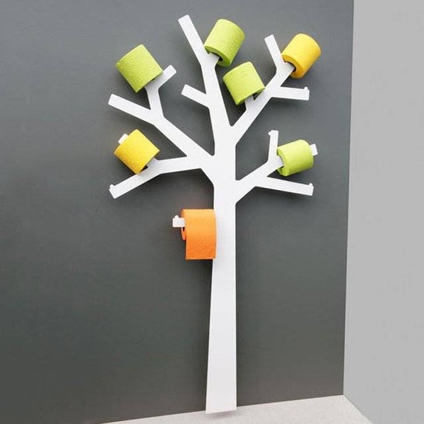 Laser Cut Tree Wall Decor Toilet Roll Holder DXF SVG EPS File