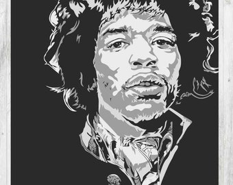 Jimi Hendrix Silhouette - Etsy