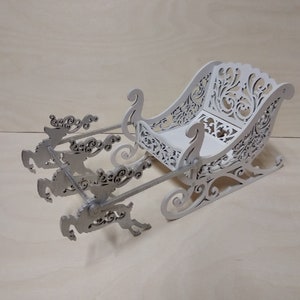 Laser Cut Christmas Decoration Santa Sleigh And Reindeer SVG CDR File