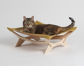 Laser geschnittene Katzenhängematte Ergonomisches Katzenbett-Katzenmöbel 6 mm SVG-CDR-Datei