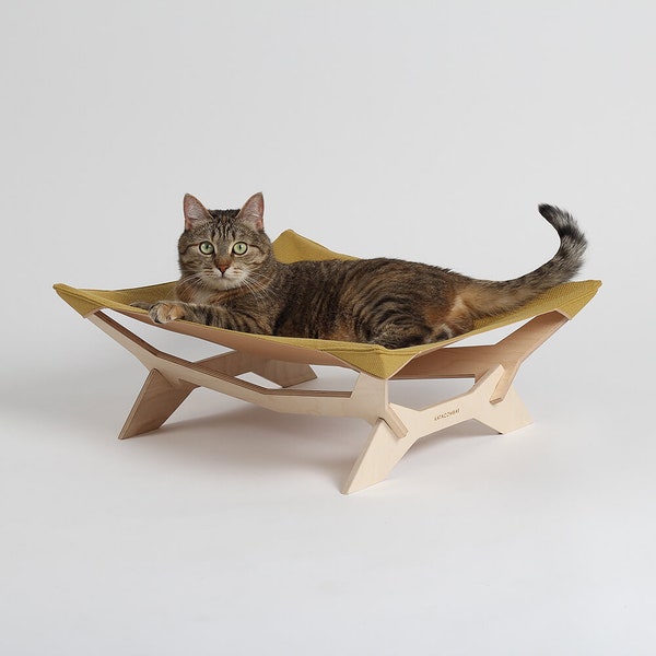 Laser Cut Cat Hammock Ergonomic Cat Bed Cat Furniture 6 mm SVG CDR File
