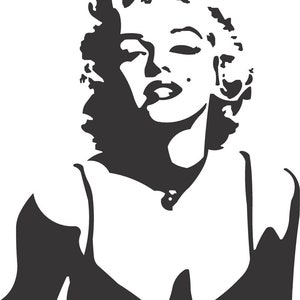 Lasergeschnittener Marilyn Monroe Silhouette Design Vektor-Kunst-Schablonenaufkleber für Dekoration und Druck SVG-CDR-Datei