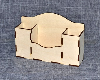 Organiseur de bureau découpé au laser, support simple avec porte-marqueur, fichier 4 mm SVG Ai DXF CDR Eps Pdf