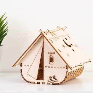 Lasercut House Model Decorative Wooden 3D Toy 4 mm Plan SVG CDR Eps DXF Ai Pdf Files