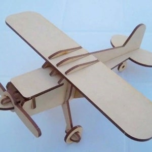 Laser Cut Airplane 3D Model Plan Wooden Toy 3 mm SVG CDR File