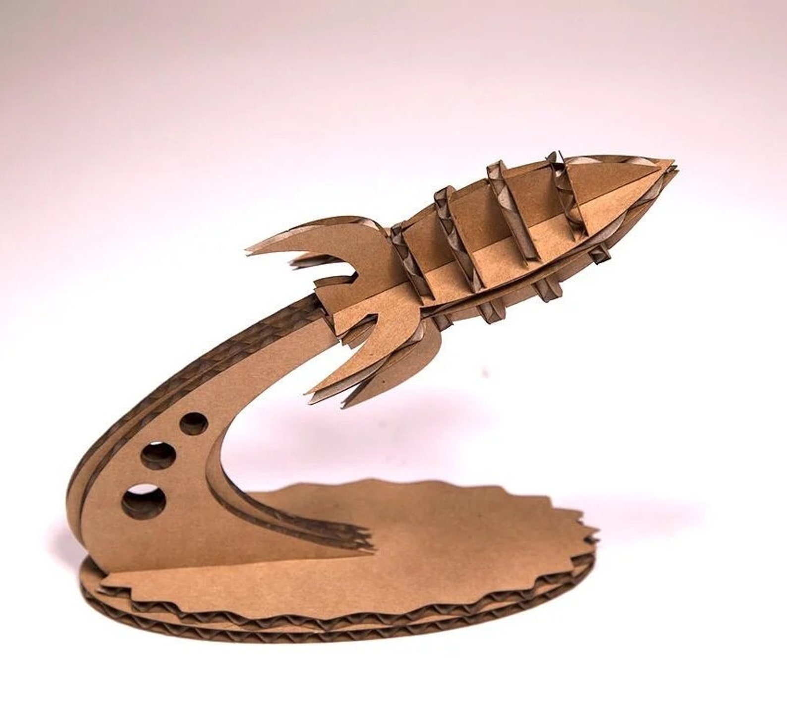 Laser Cut Blast off Rocket Model 3D Wooden Plywood Cardboard - Etsy