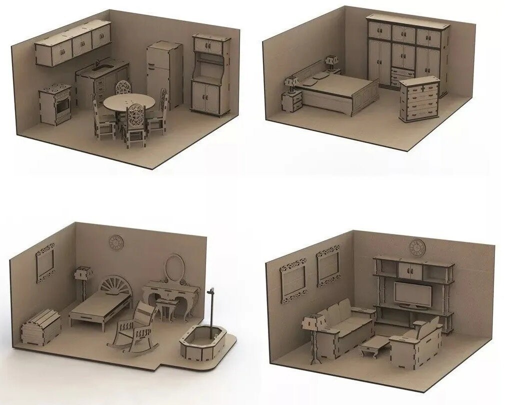 Laser cut best sale dollhouses
