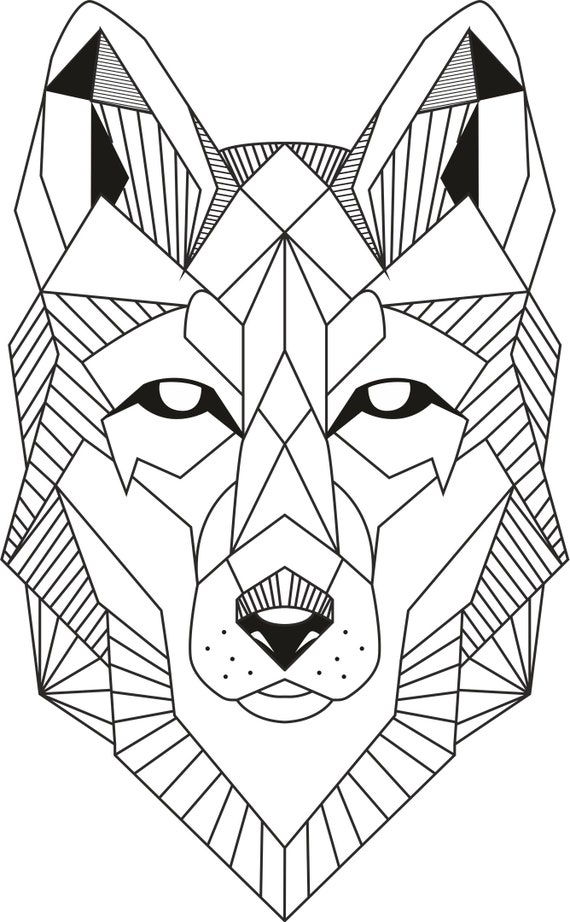 Wolf Lineart CDR File - Etsy