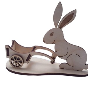 Lasercut Easter Rabbit 3D Model Plan Wooden Toy 3 mm SVG CDR File