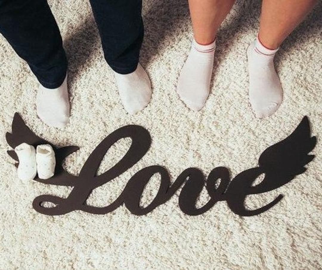 Laser Cut Love Wings Decor Love Sign Decoration Vector Art SVG Etsy