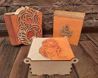 Lasercut Decorative Cookie Box Model 4 mm Wooden Plywood SVG DXF CDR Files