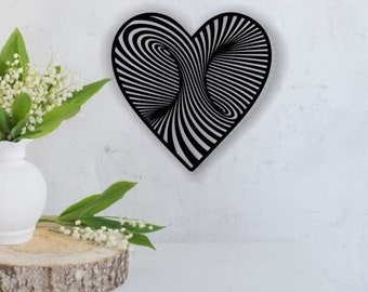 Lasercut Heart Wall Decoration Wooden Metal Vector Art Cnc Cut SVG CDR Eps DXF Ai Pdf Files