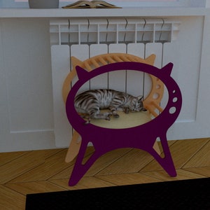 Laser Cut Kitten Cat House Wooden Cat Bed Model Pet House SVG CDR File