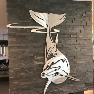 Lasercut Dolphin Wall Decoration Wooden Metal Vector Art Cnc Cut Ai DXF SVG CDR Files