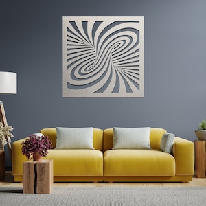 Laser Cut Optical Illusion Modern Wall Decor SVG CDR File