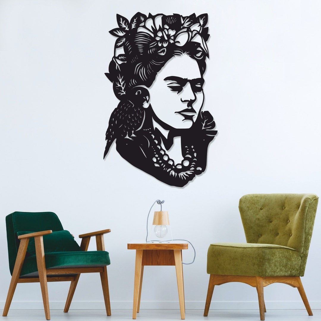 Lasercut Frida Kahlo Wall Decoration Wooden Metal Vector Art Cnc Cut Ai ...